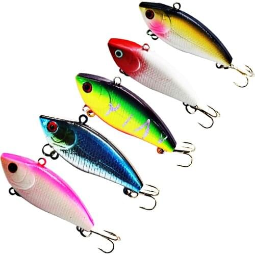 1Pc MicroWinter Ice Fishing VIB Vibration Hard Lure 5cm 5g Sinking Wobbler Artificial Plastic Bait With Treble Hook Pesca Tackle