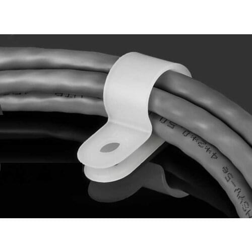 100Pcs R-Type wire fixed clamp Hose Fastener Nylon line cable Mounting clips for home office wire organizer Electrical Fittings