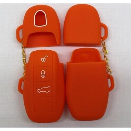 2PC * 3 Buttons Silicone Car Key Case Cover For Porsche Boxster Cayman Macan Panamera Cayenne 911 Car-Styling