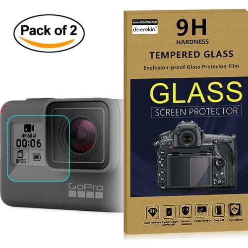 2-in1 Self-Adhesive HD Glass LCD Display & Len Screen Protector for GoPro Hero 5 / GoPro Hero 6 Black / Hero 7