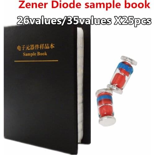 26values/35values X25pcs Zener Diode package sample book 2v-47v LL4148 3.3V 3.9V 6.2V 9.1V 11V 12V 22V 33V 39V LL34 1206