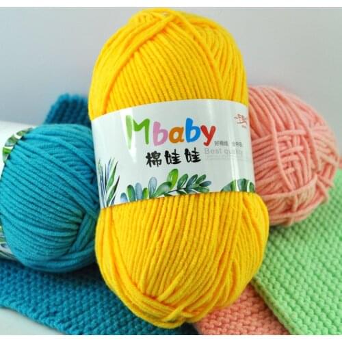 50 Gram Milk Sweet Soft Cotton Baby Knitting Wool Yarn Thick Yarn Fiber Velvet Yarn Hand Knitting Wool Crochet Yarn