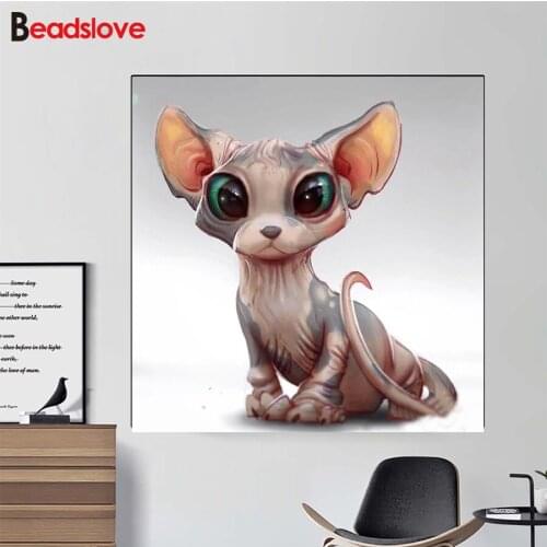 Full Square Round Drill Diamond Painting mosaic Embroidery Sphynx Cat Rhinestone Animal art Mosaic Cross Stitch home Decor S45