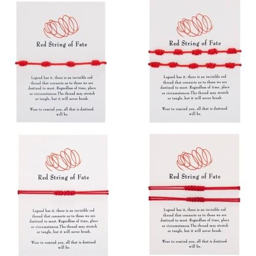 Handmade 7 Knots Red String Bracelet Protection Good Luck Amulet for Success Prosperity Friendship Rope Wristband Jewelry Gift