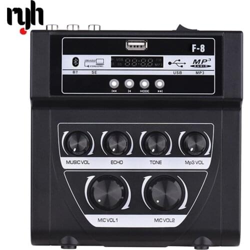 Household Audio Mixer Sound Card Mini Karaoke Microphone Stereo Echo Mixer Support Record Sound Mixing Console USB MP3 Playback