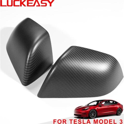 For Tesla model 3 2017-2021 exterior carbon fiber piano black rearview mirror model3 2021 rearview mirror housing accessories