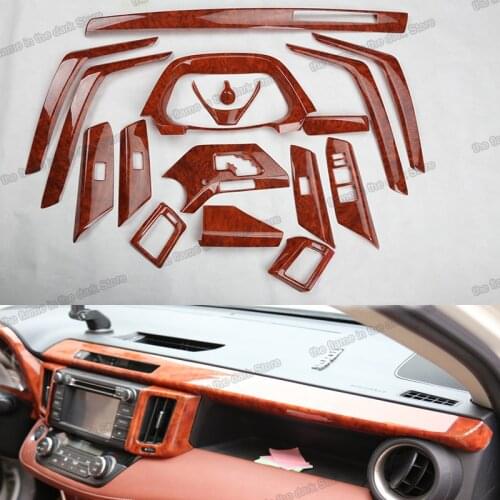 Lsrtw2017 Wood Car Dashboard Strip Vent Frame Gear Panel Window Lifter Trims for Toyota Rav4 2013 2014 2015 2016 2017 2018