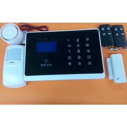 GSM alarm system with RFID card and Touch keypad English/French/Spanish optional
