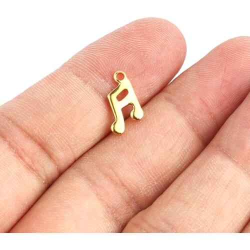HXD 20 pieces/batch of 11*7.5mm stainless steel hanging pieces music notation accessories cute note making DIY handmade jewelry