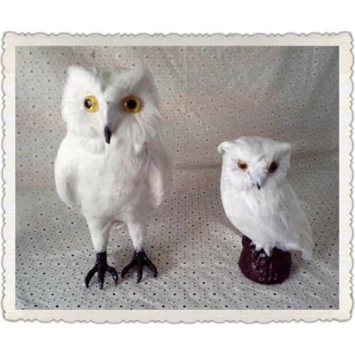 Simulation cute white owl model polyethylene&furs owl model home decoration props ,model gift d273