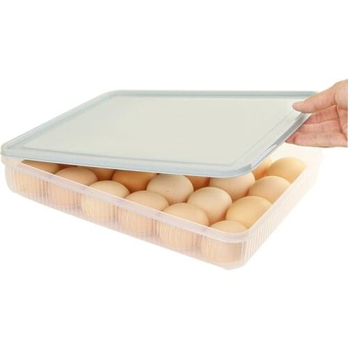 Kitchen Egg Storage Box Organizer Refrigerator Storing Egg 24 Eggs Organizer Container Food Deal Storage Container Plastic Boxes