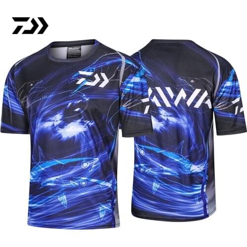 Daiwa Summer Fishing Shirt Short Sleeve Breathable Sports Thirt Fishing Clothing Print Fishing Jersey Quick-dry Daiwa Clothing
