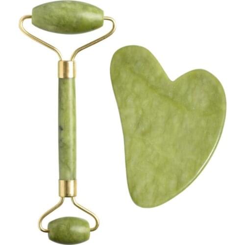 Guasha Face Massager for Face Jade Roller Massage Natural Gua Sha Scraper Beauty Tools Facial Roller Jade Microniddle Massager