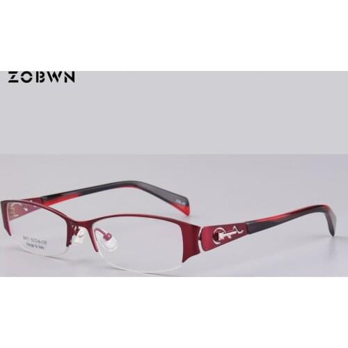 Metal eyeglasses frames women half rim eyewear for anti blue computer Frame Men Women Myopia Prescription Optic Glasses Frame