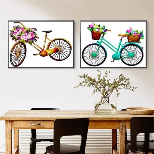 Wall Canvas Pictures for Living Room Oil Painting Bicycle Poster Canvas Print Painting Wall Art Living Room Home Decoration