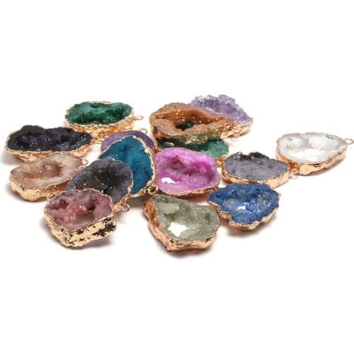 Natural Stone irregular Shape Semi-precious Pendant Charms for Women Jewelry Making DIY Necklace Bracelet 40-45mm