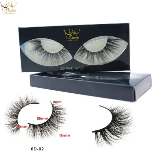 CrownLashes Mink Hair Handmade False Eyelashes Natural Cross Long Fake Eye Lashes Extension Wispy Mink Individual Eyelashes