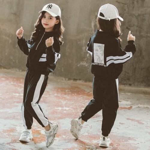 3-12 year Girls Clothes Outfit Autumn Baby Girl Clothes Clothing Sets Stripe cotton Sweater Top+ Pants sportswear Girls Suits