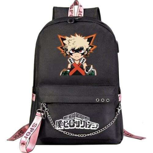 My Hero Academia Asui Tsuyu USB Schoolbag Mens And Womens Leisure Travel Backpack Shoulder Bags