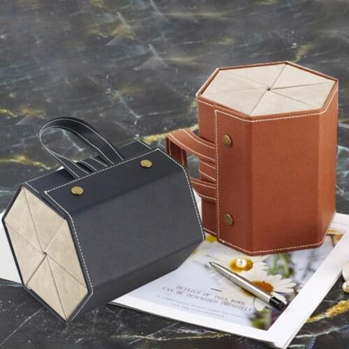 6slots Portable Glasses Storage Box Display Organizer Folding Travel PU Leather Eyewear Sunglasses Holder Case Bag