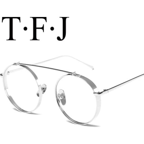 Modern Glasses Women Vintage Clear Lens Transparent Big Round Sunglasses Eyewear For Mens Sport Sun Glasses Mirror