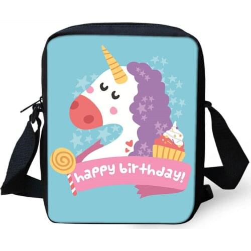 ELVISWORDS Anime Unicorn Printing Messenger Bags Shoulder Bag For Boys Girls Travel Handbags Women Crossbody Bag Bolsa de hombro