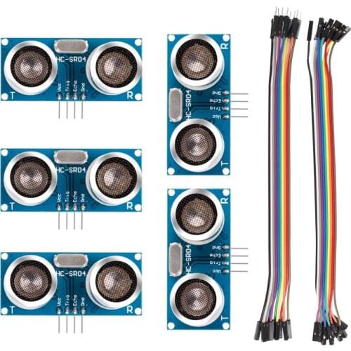 SunFounder 5pcs HC-SR04 Ultrasonic Module Distance Sensor for Arduino UNO Mega R3 2560 Rapsberry Pi 3 B+, 2 & RPi Model B