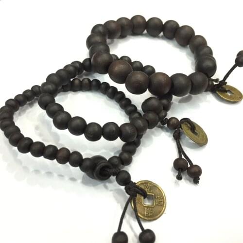 Buddhist Tibetan Decor Prayer beads Natural Handmade Bracelet Bangle Wrist Ornament Wood Buddha Beads Women Men Jewelry