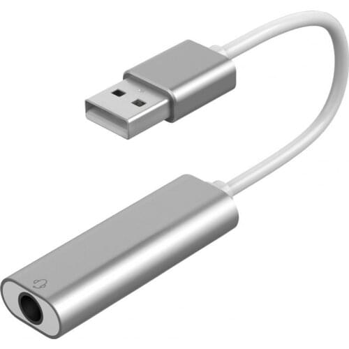 USB Aluminum Alloy Computer Sound Card 2 in 1 Plug Play Portable External 7.1 Channel USB Sound Card for Computer Laptopa