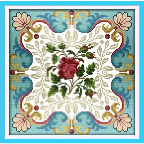 Rose Heart Patterns Counted Cross Stitch 11CT 14CT Cross Stitch Sets hinese Cross-stitch Kits Embroidery Needlework