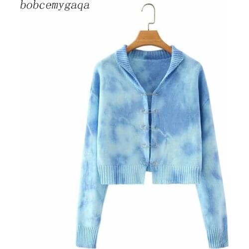 Knit cardigan sweater women autumn winter sweater streetwear long sleeve knit outwear jumper streetwear short sweater