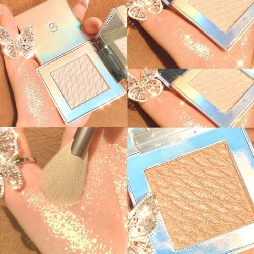 XIXI Two-tone Highlighter Powder Face Brightening Natural Three-dimensional Contouring Glitter Lasting Diamond Eyeshadow