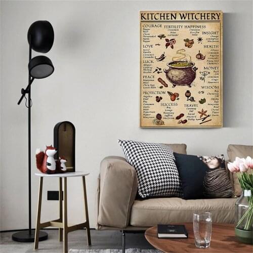 Kitchen Witchery Funny Posters and Prints Decoration Canvas Wall Pictures Witches Magic Knowledge Art Painting Gifts Home Decor