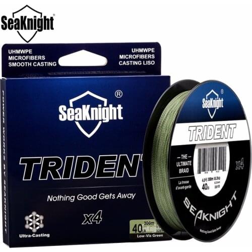 SeaKnight New TRIDENT 300M 328Yds Braided Fishing Line 4 Strand 8-80LB Multi-Filament PE Wire Rope Saltwater Carp Fishing Tackle