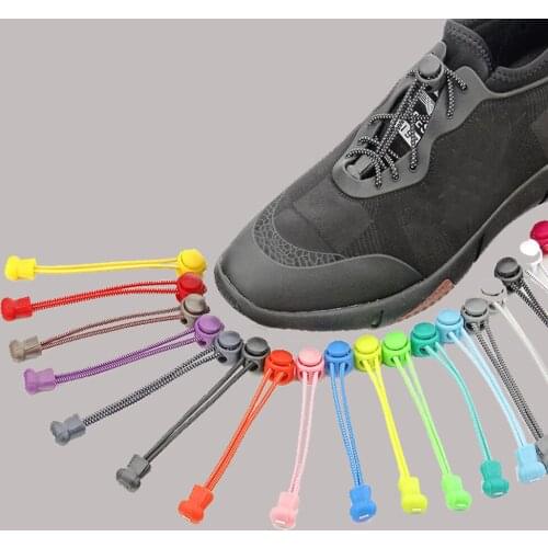 1 Pair Camping Hiking No Tie Locking Shoe Laces Sneaker Lazy Elastic Shoelaces Sport Athletic Sneakers Fit Strap