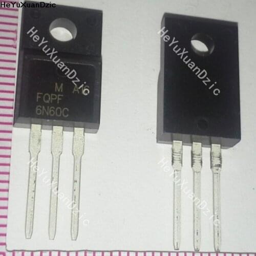 10Pcs/ lot FQPF6N60C FQPF6N60 6N60C 6N60 TO-220F 6A 600V FET MOSFET New Original Product