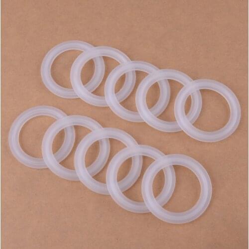 10pcs Milky 5 x 3.5cm Silicone Sanitary Clamp Gaskets Ferrule Beer Dairy Brewing Tri Clover Strip Seal Parts Homebrew
