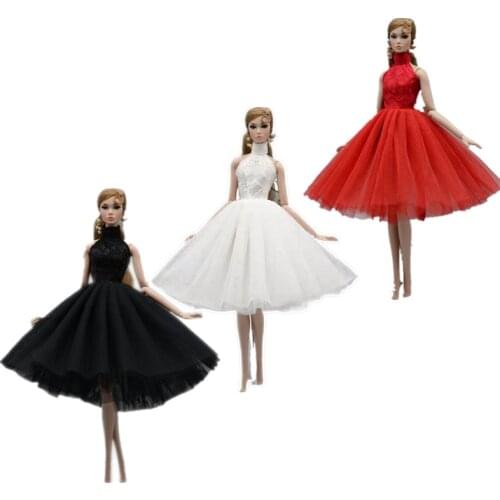 11.5" Fashion High Neck Lace Doll Clothes for Barbie Princess Dress Party Gown Ballet Dresses Dancing Vestido 1/6 BJD Accessory