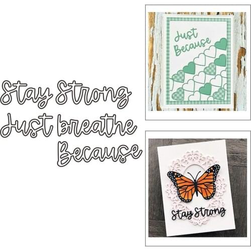 2021 New English Words Stay Strong Metal Cutting Dies For DIY Craft Making Greeting Card Album Scrapbooking No Clear Stamps Sets
