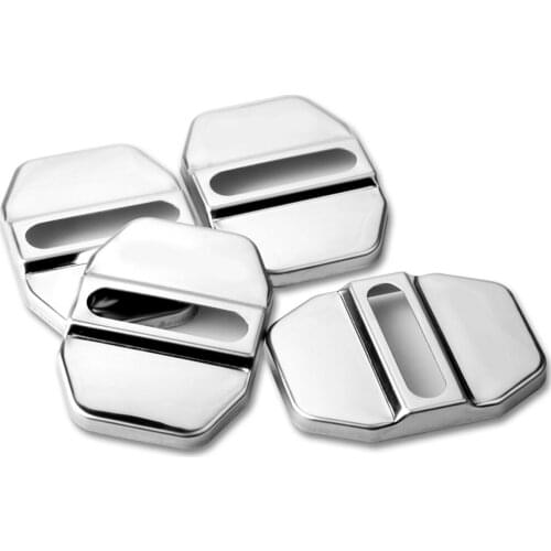 4pcs Universal Stainless Steel Car Tuning Decorative Auto Door Lock Protective Cover Interior Parts Decor Accessories