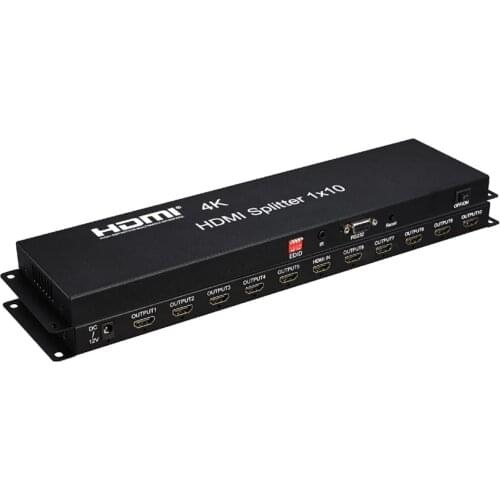 4K 30Hz HDMI Splitter 1x10 Full HD 1080P 60Hz 3D Video Converter Distributor 1 In 10 Out Output with EDID IR Extension Function