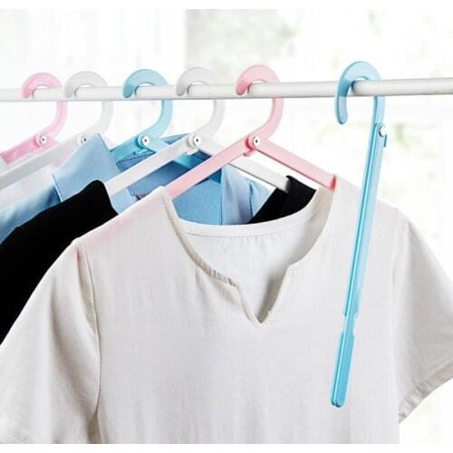 5pcs Portable Skid-proof Clothes Racks with Groove Folding Hangers Set Household Wardrobe Travel Storage Supplies