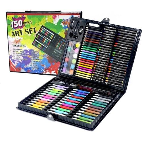 Kids Art Set Children Drawing Set Water Color Pen Crayon Oil Pastel Painting Drawing Tool Art supplies stationery set 150 Pcs