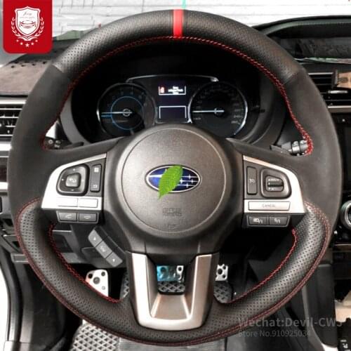 DIY car steering wheel cover for Subaru BRZ New Forester XV New Outback LEVORG Legacy WRX hand-sewn leather Grip Cover Car goods