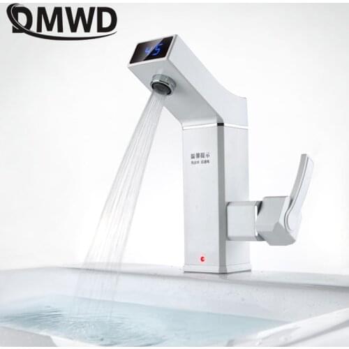 DMWD 2500W Temperature Display Electric Heater Kitchen Bathroom Tap Tankless Instant Hot Water Instantaneous Cold Heating Faucet