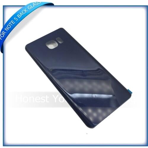 Ekvinor 2pcs Original New For Samsung GALAXY Note 5 N920 Battery Cover Back Glass Cover Rear Door Housing With LOGO Replacement