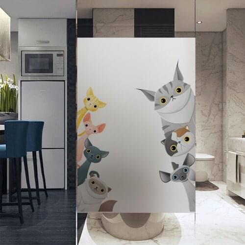 Custom Size Electrostatic Window Film Cat Home Decor Privacy Protection Water-Proof Glass Cover For Window Door Cabinet