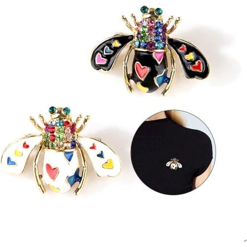 Colorful Crystal Bee Brooch Jewelry Luxury Pin For Women Enamel Insect Honeybee Brooch Pin Handbag Hanging Gift