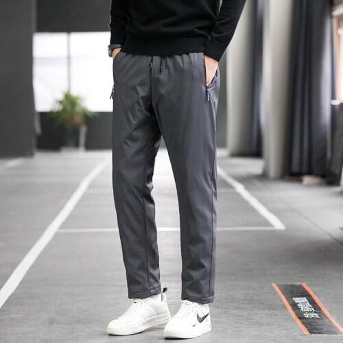 Fashionable Korean Down MenS Outer Wear Thickened And Enlarged Boy High Waist Warm Pants Middle-Aged And Youth Trousers
