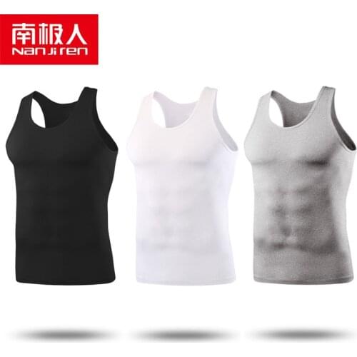 NANJIREN Mans Cotton Solid Seamless Underwear Brand Clothing Mens Sleeveless Tank Vest Comfortable Undershirt Undershirts 3/pcs